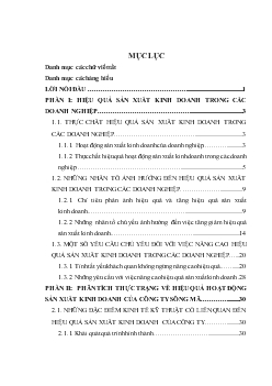 Chuyên đề Các giải pháp nâng cao hiệu quả sản xuất kinh doanh của Công Ty Sông Mã sau cổ phần hóa