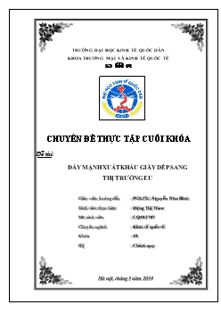 Chuyên đề Đẩy mạnh xuất khẩu giày dép sang thị trường EU