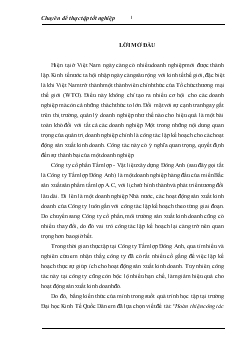 Chuyên đề Hoàn thiện công tác lập kế hoạch chiến lược tại Công ty cổ phần Tấm lợp Đông Anh