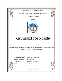 Chuyên đề Hoàn thiện hệ thống kênh phân phối rượu AvinaVodka tại khu vực thị trường Hà Nội