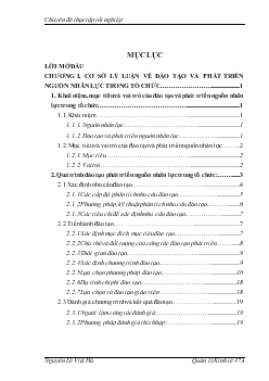 Chuyên đề Hoàn thiện hơn công tác đào tạo phát triển chất lượng đội ngũ giáo viên tại trường cao đẳng dạy nghề Việt- Đức tỉnh Vĩnh Phúc