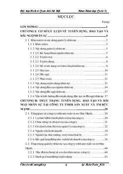 Chuyên đề Một số giải pháp cơ bản góp phần nâng cao năng lực trong công tác tuyển dụng, đào tạo và đãi ngộ nhân lực của Công ty TNHH sản xuất và thương mại Đức Mạnh