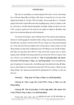 Chuyên đề Một số giải pháp nhằm đẩy nhanh tiến trình cổ phần hóa tại Công ty Nhựa cao cấp Hàng không