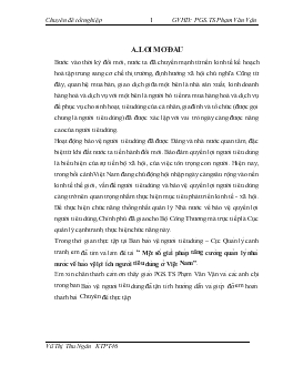 Chuyên đề Một số giải pháp tăng cường quản lý nhà nước về bảo vệ lợi ích người tiêu dùng ở Việt Nam