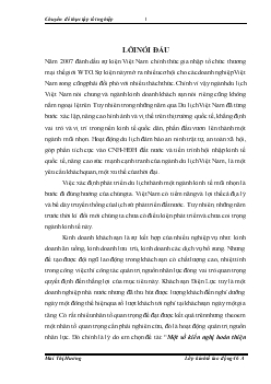 Chuyên đề Một số kiến nghị hoàn thiện quản lý nguồn nhân lực để nâng cao hiệu quả kinh doanh của khách sạn Điện Lực Hà Nội