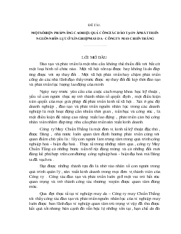 Chuyên đề Nâng cao hiệu quả công tác đào tạo và phát triển nguồn nhân lực ở Xí nghiệp may da – công ty May Chiến thắng