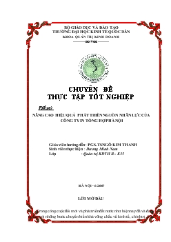 Chuyên đề Nâng cao hiệu quả phát triển nguồn nhân lực của Công ty in tổng hợp Hà Nội