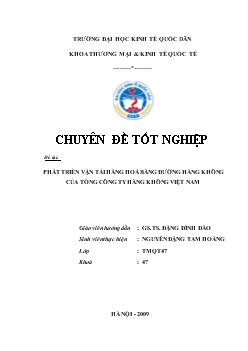 Chuyên đề Phát triển vận tải hàng hoá bằng đường hàng không của tổng công ty hàng không Việt Nam