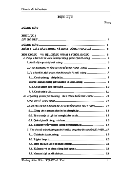 Chuyên đề Thực trạng và giải pháp xây dựng hệ thống quản lý môi trường theo tiêu chuẩn ISO 14001 ở Công ty May Đức Giang