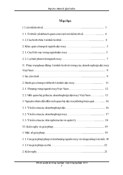 Đề án Hoạt động liên kết kinh tế trong các doanh nghiệp dệt may Việt Nam