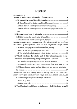 Đề án Những vấn đề cơ bản về lợi nhuận và vai trò của nó trong nền kinh tế thị trường
