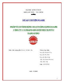 Đề án Phân tích tình hình hoạt động kinh doanh công ty cổ phần bóng đèn phích nước Rạng Đông