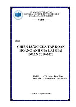 Đề tài Chiến lược của tập đoàn Hoàng Anh Gia Lai giai đoạn 2010-2020