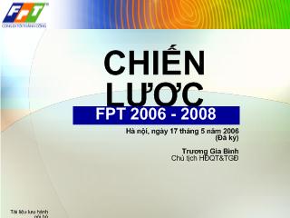 Đề tài Chiến lược kinh doanh của FPT năm 2006 - 2008