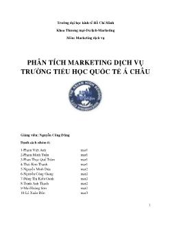 Đề tài Phân tích Marketing dịch vụ trường Tiểu học quốc tế Á Châu
