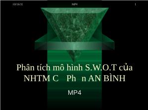 Đề tài Phân tích mô hình SWOT của Ngân hàng thương mại cổ phần An Bình