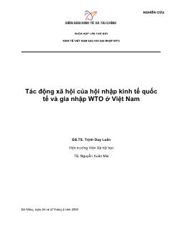Đề tài Tác động xã hội của hội nhập kinh tế quốc tế và gia nhập WTO ở Việt Nam