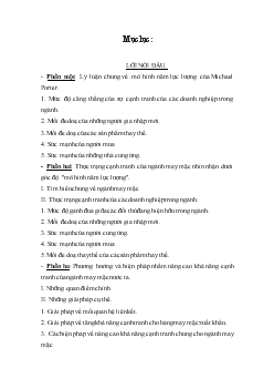 Đề tài Thực trạng cạnh tranh của ngành may mặc nhìn nhận dưới góc độ Mô hình năm lực lượng