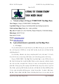 Đề tài Trà Ổi đóng chai của Công ty TNHH thương mại dịch vụ Tân Hiệp Phát