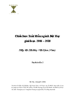 Hội thảo Chiến lược Xuất khẩu ngành Dệt May giai đoạn 2006 – 2010