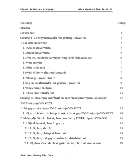 Khóa luận Đẩy mạnh quá trình đổi mới phương tiện vận tải tại công ty TNHH tiếp vận VINAFCO