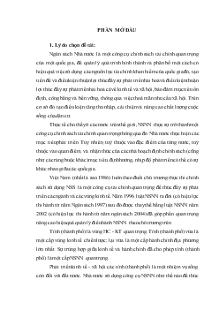 Luận văn Hoàn thiện chính sách quản lý ngân sách tỉnh (thành phố) trong điều kiện kinh tế thị trường ở Việt Nam
