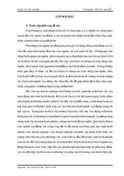 Luận văn Hoàn thiện công tác trả lương của Tổng công ty Rau quả, nông sản