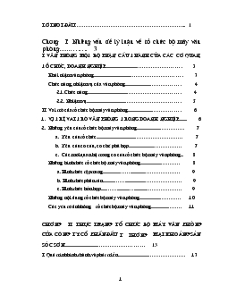 Luận văn Hoàn thiện một bước tổ chức bộ máy văn phòng của công ty Cổ phần Đầu tư Thương mại Khoáng sản Sóc Sơn