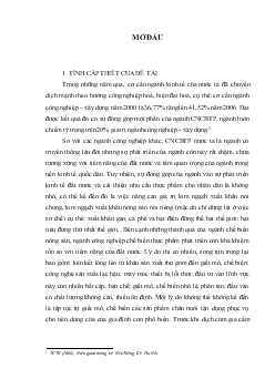 Luận văn Lựa chọn phương án chiến lược phát triển ngành công nghiệp chế biến thực phẩm của Việt Nam trong điều kiện hội nhập WTO