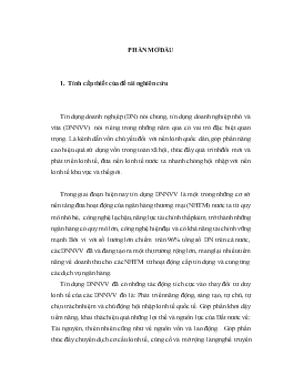 Luận văn Mở rộng tín dụng đối với Doanh nghiệp vừa và nhỏ tại Chi nhánh ngân hàng nông nghiệp và phát triển nông thôn huyện Trực Ninh – Nam Định