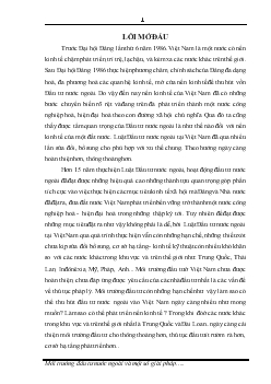 Luận văn Một số giải pháp nhằm góp phần hoàn thiện môi trường đầu tư nước ngoài tại Việt Nam trong bối cảnh hội nhập kinh tế quốc tế