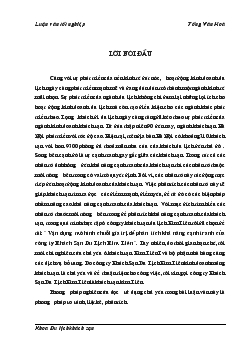 Luận văn Vận dụng mô hình chuỗi gía trị để phân tích khả năng cạnh tranh của công ty Khách Sạn Du Lịch Kim Liên