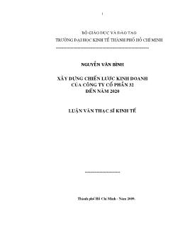 Luận văn Xây dựng chiến lược kinh doanh của Công ty cổ phần 32 đến năm 2020