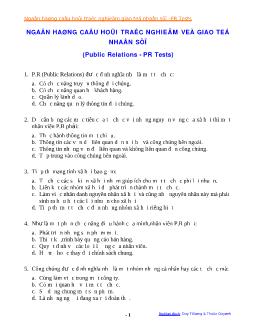 Ngân hàng câu hỏi trắc nghiệm về giao tế nhân sự