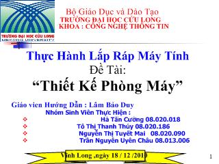 Thực hành lắp ráp máy tính - Thiết Kế Phòng Máy