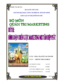 Tiểu luận Bình luận chiến lược marketing mix Tân Hiệp Phát