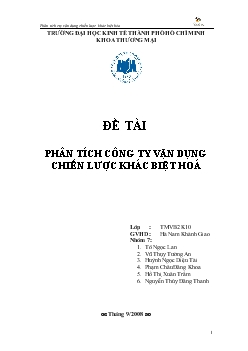 Tiểu luận Chiến lược khác biệt hóa của Công ty Walt Disney Parks and Resort