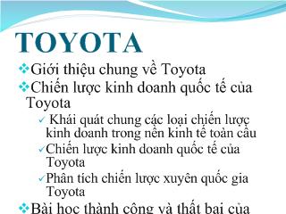 Tiểu luận Chiến lược kinh doanh của Toyota