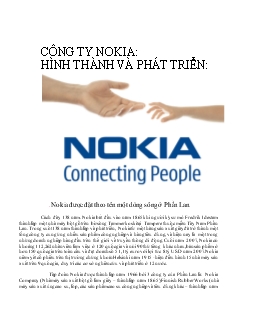 Tiểu luận Công ty Nokia - Hình thành và phát triển