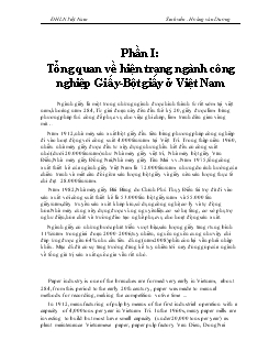 Tiểu luận Ngành công nghiệp Giấy-Bột giấy ở Việt Nam