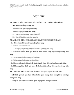 Tiểu luận Phân tích các tiêu chuẩn đánh giá lực lượng bán hàng và xác định tiêu chuẩn kiểm soát đánh giá quan trọng nhất