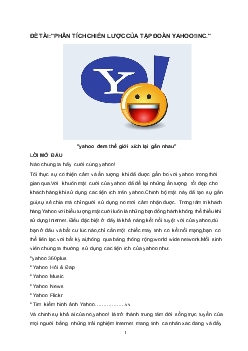 Tiểu luận Phân tích chiến lược của tập đoàn yahoo!inc