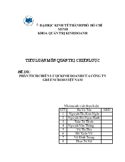 Tiểu luận Phân tích chiến lược kinh doanh của công ty greencross Việt Nam