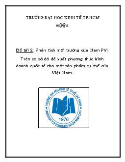 Tiểu luận Phân tích môi trường Nam Phi - Đề xuất phương thức kinh doanh quốc tế cho sản phẩm dệt may của Việ Nam