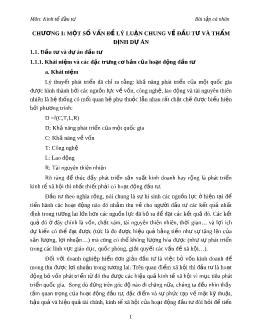 Tiểu luận Phương pháp và quy trình thẩm định dự án đầu tư