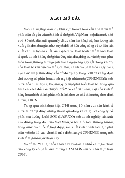 Tiểu luận Thủ tục tiến hành Cổ phần hóa và tình hình tổ chức, tài chính của công ty cổ phần mía đường LAM SƠN sau 5 năm thực hiện Cổ phần hóa