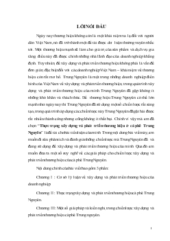 Tiểu luận Thực trạng xây dựng và phát triển thương hiệu ở cà phê Trung Nguyên