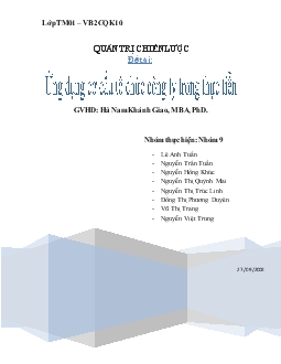 Tiểu luận Ứng dụng cơ cấu tổ chức công ty trong thực tiễn