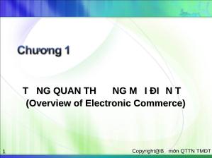 Bài giảng Tổng quan về thương mại điện tử