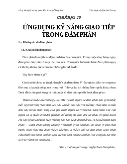 Bài giảng Ứng dụng giao tiếp trong đàm phán